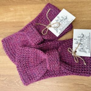 Zimski naglavni trak 100% baby alpaka - pink malina