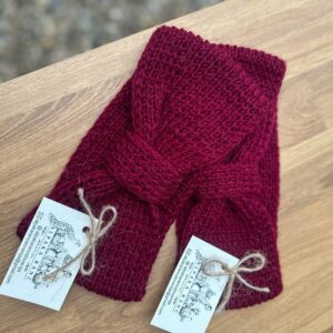 Zimski naglavni trak 100% baby alpaka - bordo rdeča