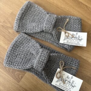 Zimski naglavni trak 100% baby alpaka - siva